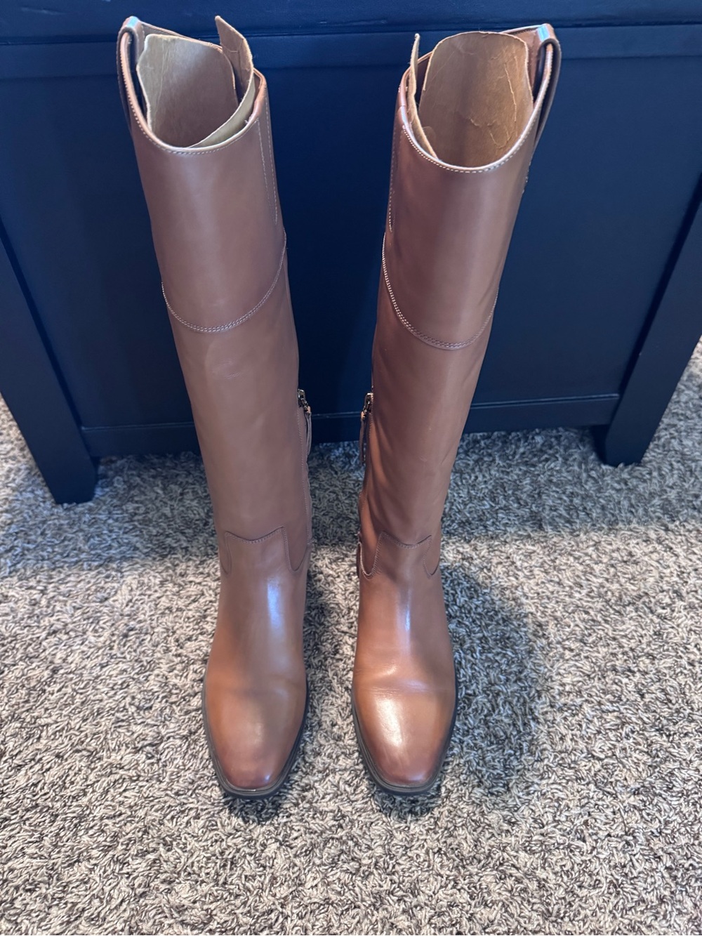 Sam Edelman Cognac Leather Knee-High Boots Sz 11 cognac brown